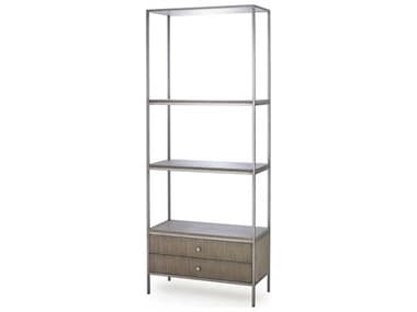 Sonder Living Paxton Grey Oak with Nickel Tower Etagere RD0804109