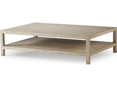 Sonder Living Raffles 60&quot; Rectangular Wood Textured Parchment Coffee Table RD0801269