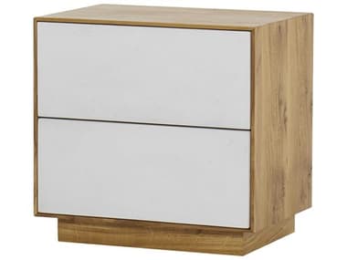 Sonder Living 26&quot; Wide 2-Drawers White Oak Wood Nightstand RD0704333