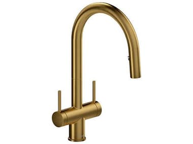 Riobel Azure Brushed Gold Two-Handle Pull-Down Kitchen Faucet RIOAZ801BG