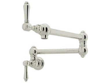 Rohl Polished Nickel Wall Mount Swing Arm Pot Filler with Lever Handles HORA1451LMPN2