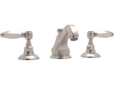 Rohl Hex Satin Nickel High Neck Widespread Lavatory Faucet with Lever Handles HORA1808LHSTN2
