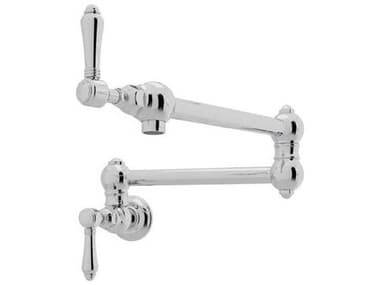 Rohl Polished Chrome Wall Mount Swing Arm Pot Filler with Lever Handles HORA1451LMAPC2