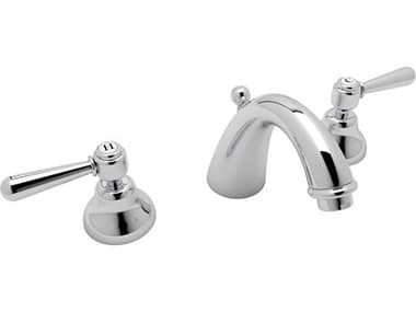 Rohl Verona Polished Chrome C-Spout Widespread Lavatory Faucet with Lever Handles HORA2707LMAPC2
