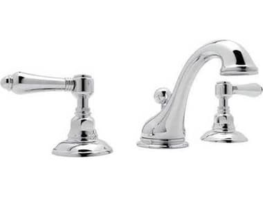 Rohl Viaggio Polished Chrome C-Spout Widespread Lavatory Faucet with Lever Handles HORA1408LMAPC2