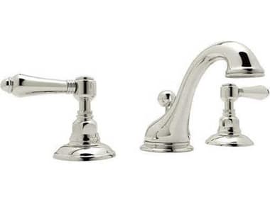 Rohl Viaggio Polished Nickel C-Spout Widespread Lavatory Faucet with Lever Handles HORA1408LMPN2