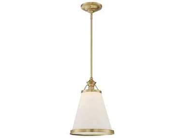 Savoy House Ashmont 13" 1-Light Warm Brass Lustre Glass Pendant SV7130163