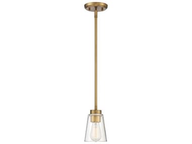 Savoy House Calhoun 5" 1-Light Warm Brass Glass Bell Mini Pendant SV710261322