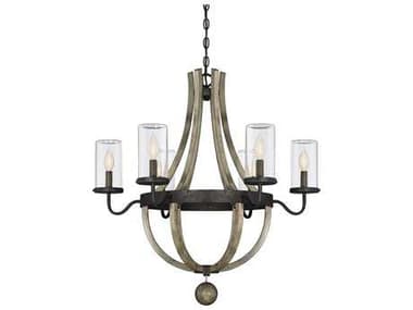 Savoy House Eden Weathervane Six-Light 29'' Wide Outdoor Pendant Light with Clear Glass and Metal Candle Cover SV12100670