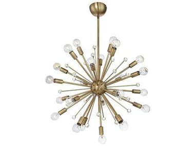 Savoy House Galea 23" 24-Light Warm Brass Crystal Sputnik Pendant SV7609924322