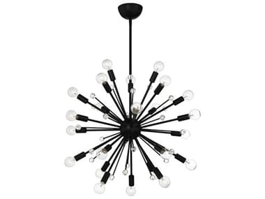Savoy House Galea 23" 24-Light Matte Black Crystal Sputnik Pendant SV760992489