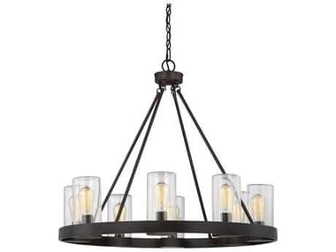 Savoy House Inman English Bronze Eight-Light 32'' Wide Outdoor Pendant Light with Clear Glass SV11130813
