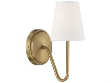 Savoy House Meridian 11&quot; Tall 1-Light Natural Brass Glass Wall Sconce SVM90054NB