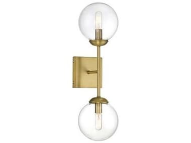 Savoy House Meridian 20" Tall 2-Light Natural Brass Glass Wall Sconce SVM90001NB