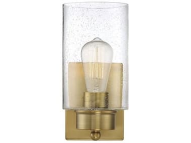 Savoy House Meridian 10" Tall 1-Light Natural Brass Glass Wall Sconce SVM90013NB