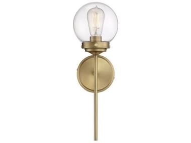 Savoy House Meridian 18" Tall 1-Light Natural Brass Glass Wall Sconce SVM90025NB