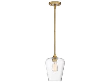 Savoy House Octave 8" 1-Light Warm Brass Glass Bell Mini Pendant SV740361322