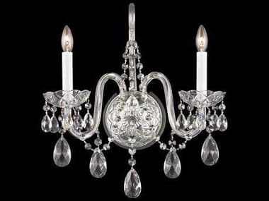 Schonbek Arlington 16&quot; Tall 2-Light Polished Silver Crystal Wall Sconce S51301