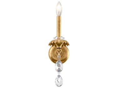 Schonbek Helenia 17" Tall 1-Light Heirloom Gold Crystal Wall Sconce S5AT1001N22H