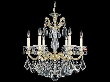 Schonbek La Scala 23" Wide 6-Light Silver Crystal Candelabra Chandelier S55072