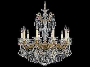 Schonbek La Scala 28" Wide 10-Light Bronze Crystal Candelabra Chandelier S55074