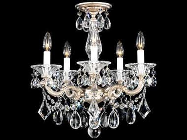 Schonbek La Scala 18" Wide 5-Light Silver Crystal Candelabra Chandelier S55345