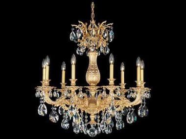 Schonbek Milano 30" Wide 9-Light Gold Crystal Candelabra Chandelier S55679