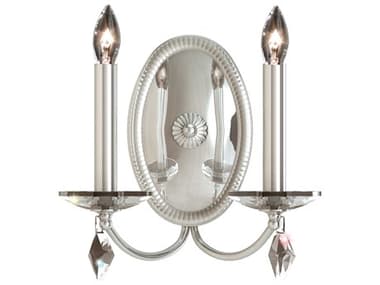 Schonbek Modique 11" Tall 2-Light Silver Crystal Wall Sconce S5MD1002