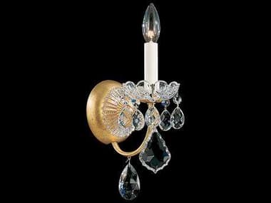 Schonbek New Orleans 13" Tall 1-Light Gold Crystal Wall Sconce S53650