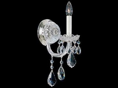 Schonbek Olde World 15" Tall 1-Light Silver Crystal Wall Sconce S56805