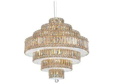 Schonbek Plaza 24" 25-Light Stainless Steel Crystal Tiered Pendant S56675