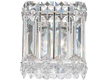 Schonbek Quantum 5" Tall 1-Light Stainless Steel Crystal Wall Sconce S52220