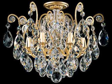 Schonbek Renaissance 6-Light Gold Crystal Bowl Semi Flush Mount S53784