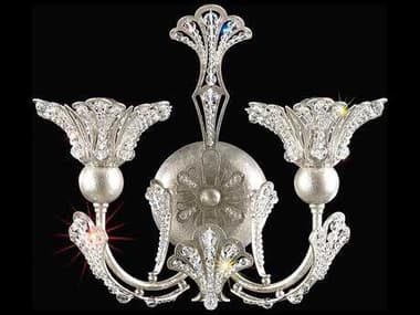 Schonbek Rivendell 10&quot; Tall 2-Light Silver Crystal Wall Sconce S57855