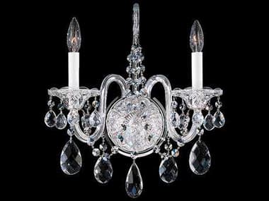Schonbek Sterling 16" Tall 2-Light Silver Crystal Wall Sconce S52991