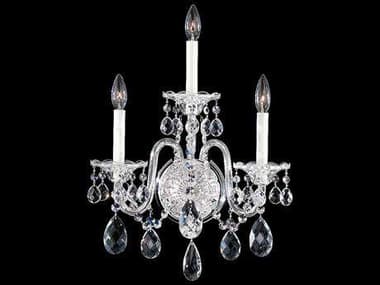 Schonbek Sterling 21&quot; Tall 3-Light Silver Crystal Wall Sconce S52992