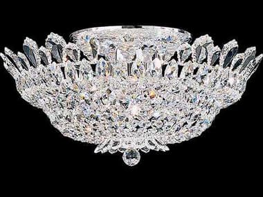 Schonbek Trilliane 24" 10-Light Silver Crystal Bowl Flush Mount S55868