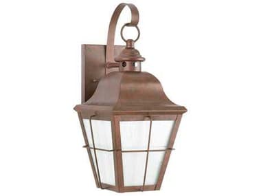 Sea Gull Lighting Chatham Weathered Copper 1 Glass Outdoor Wall Light SGL8462D44
