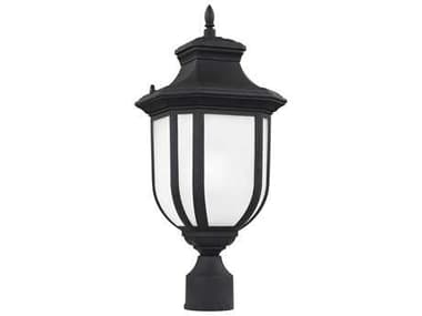 Sea Gull Lighting Childress Black Glass Outdoor Post Light SGL823630112