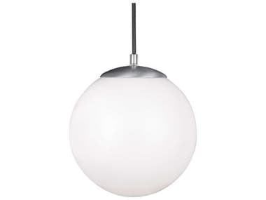Sea Gull Lighting Leo - Hanging Globe Satin Aluminum One-Light 10'' Wide Glass Mini Pendant SGL602004