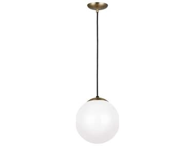 Sea Gull Lighting Leo - Hanging Globe Satin Bronze One-Light 10'' Wide Glass Mini Pendant SGL6020848