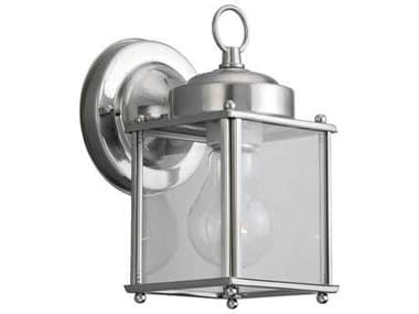 Sea Gull Lighting New Castle Antique Brushed Nickel 1 Glass Outdoor Wall Light SGL8592965
