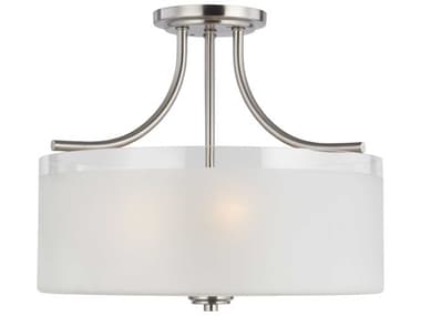 Sea Gull Lighting Norwood Brushed Nickel 3-light 15'' Wide Glass Semi-Flush Mount SGL7739803962