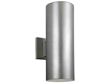 Sea Gull Lighting Outdoor Bullets Painted Brushed Nickel 2 Glass Wall Light SGL8313802753