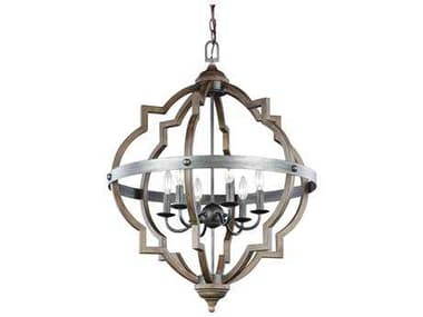 Sea Gull Lighting Socorro Stardust / Cerused Oak Six-Light 31.75'' Wide Chandelier SGL5124906846