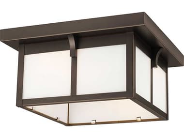 Sea Gull Lighting Tomek Antique Bronze 2-light Glass Outdoor Ceiling Light SGL785270271