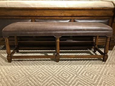 Stanley Furniture Old Town 52&quot; Barrister Brown Leather Upholstered Accent Bench SL9351372