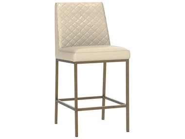 Sunpan Modern Home 5west Castillo Cream / Antique Brass Side Counter Height Stool SPN104905
