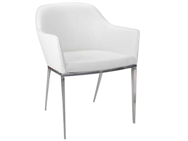Sunpan Ikon Stanis White Arm Dining Chair SPN13026