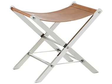 Sunpan Modern Home Moncasa Tan / Polished Steel Accent Stool SPN102089